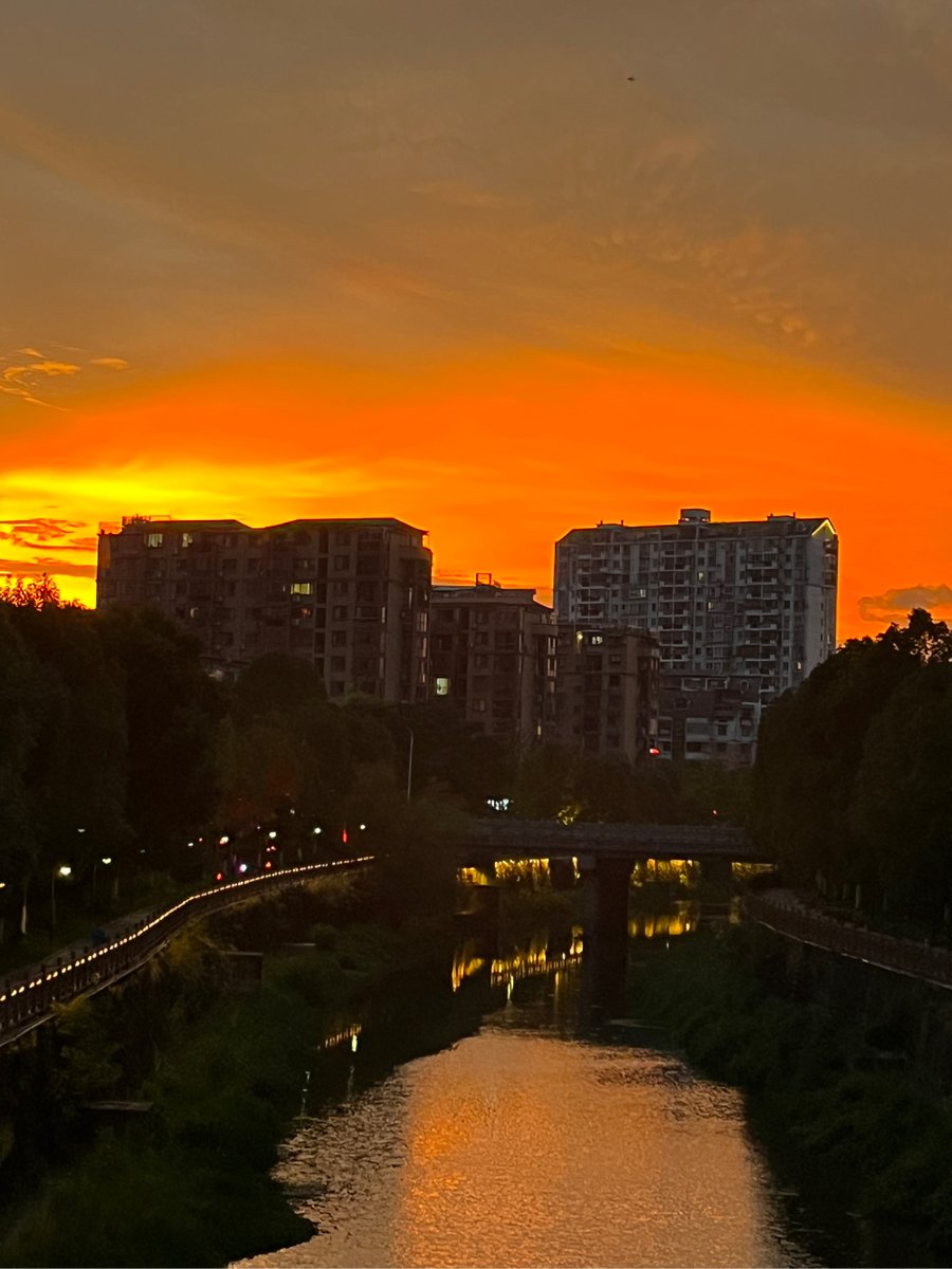 Eldestonsz8's tweet photo. Atardecer naranja baa las calles de barrio, un rincón cotidiano que se vuelve mágico sin buscarlo. https://t.co/F5ioa0ShKm