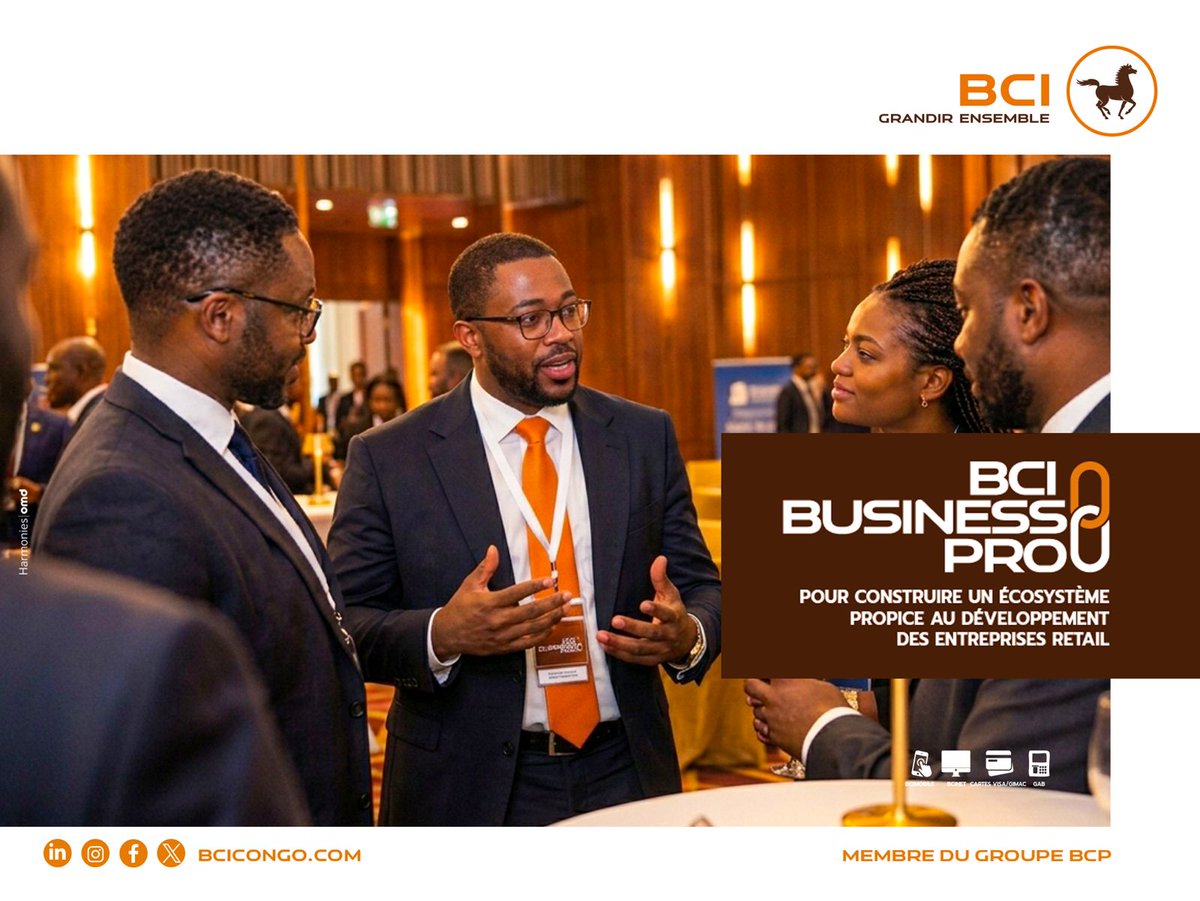 BciCongo's tweet photo. 🚀 BCI BUSINESS PRO arrive à Brazzaville ! 🤝

Parce que les Très Petites Entreprises sont au cœur de l’économie et de l’entrepreneuriat, BCI renforce son engagement à leurs côtés avec le lancement officiel de son segment PRO TPE.

📅 Rendez-vous ce vendredi 02 octobre 2026

📍 Jardin de l’Agence Poste BCI, Brazzaville

Un moment privilégié pour découvrir PRO TPE, échanger autour des besoins des entrepreneurs et découvrir des solutions adaptées à leur activité : financement, épargne, moyens de paiement TPE et accompagnement sur-mesure.

Brazzaville, on vous attend ! 🚀

🤝 BCI, partenaire de vos ambitions.

#BCI #BCIPROTPE #TPE #Entrepreneuriat #Brazzaville #Entrepreneurs #Accompagnement #Business #Banque