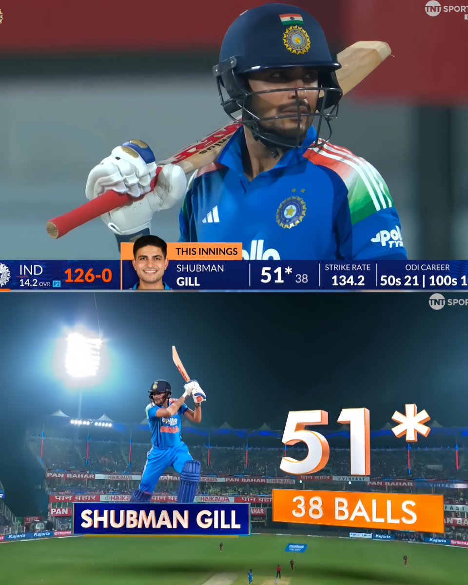 heartbeat_Shub's tweet photo. Captain Gill completed his half-century. He scored a century in the first match and a half-century in the second match. ❤️🔥 https://t.co/001znAicIK