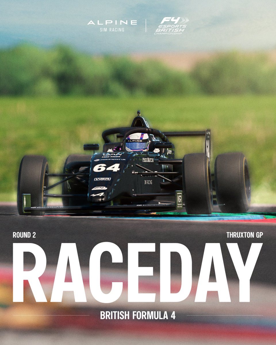 AlpineSimRacing's tweet photo. IT’S RACE DAY AT THRUXTON 😍 

Heading to Hampshire for Round 2 of @BritishF4 Esports Championship 🤝 https://t.co/6MPuBscjtr