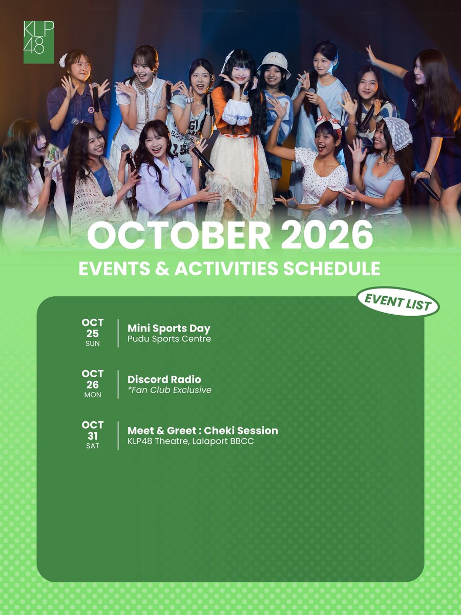 KLP48official's tweet photo. Our monthly events &amp; activities schedule is finally out! 🗓️✨ https://t.co/cP0tRo8kfT