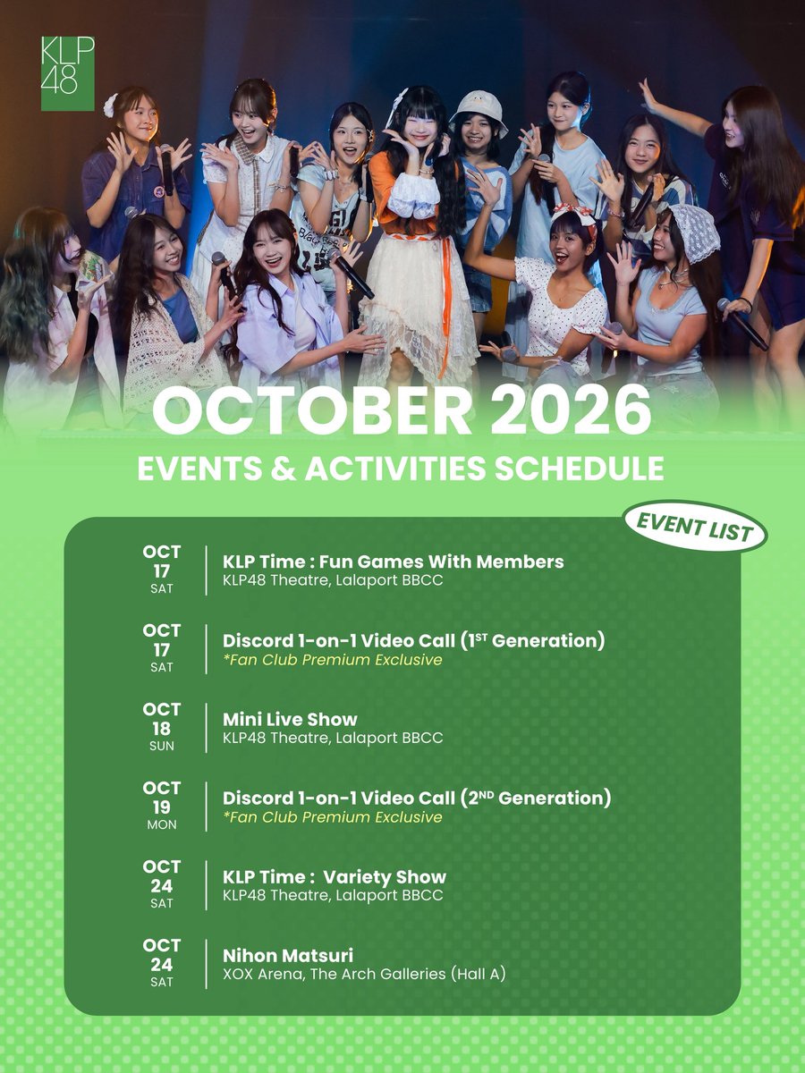 KLP48official's tweet photo. Our monthly events &amp; activities schedule is finally out! 🗓️✨ https://t.co/cP0tRo8kfT