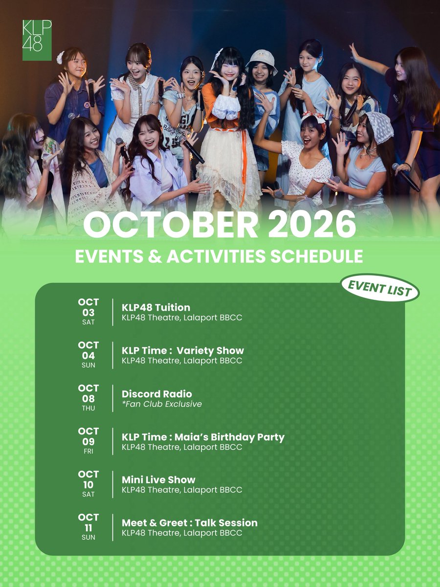 KLP48official's tweet photo. Our monthly events &amp; activities schedule is finally out! 🗓️✨ https://t.co/cP0tRo8kfT
