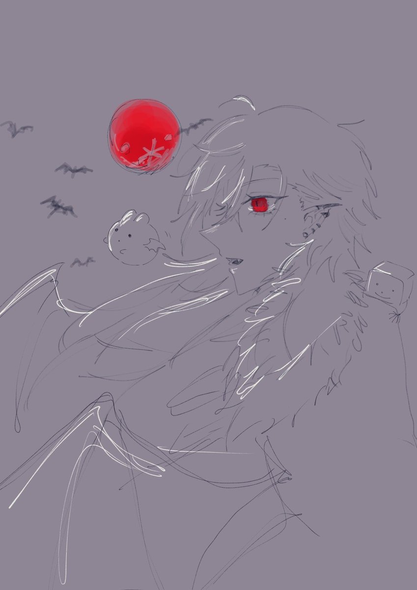 asagi_175's tweet photo. 今日ヴァンパイアの日らしく滑り込みで何か描こうとしてよく分からなくなったよの絵 https://t.co/3IcWbVdGwP