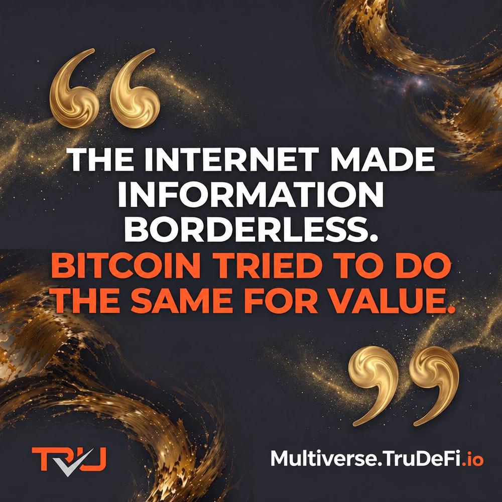 TruDeFi_io's tweet photo. We now send information across borders.🌍

Almost instantly.

Now imagine doing the same with value...

Without needing traditional financial rails to move it.

That was the idea. https://t.co/D8yBzxmYvr