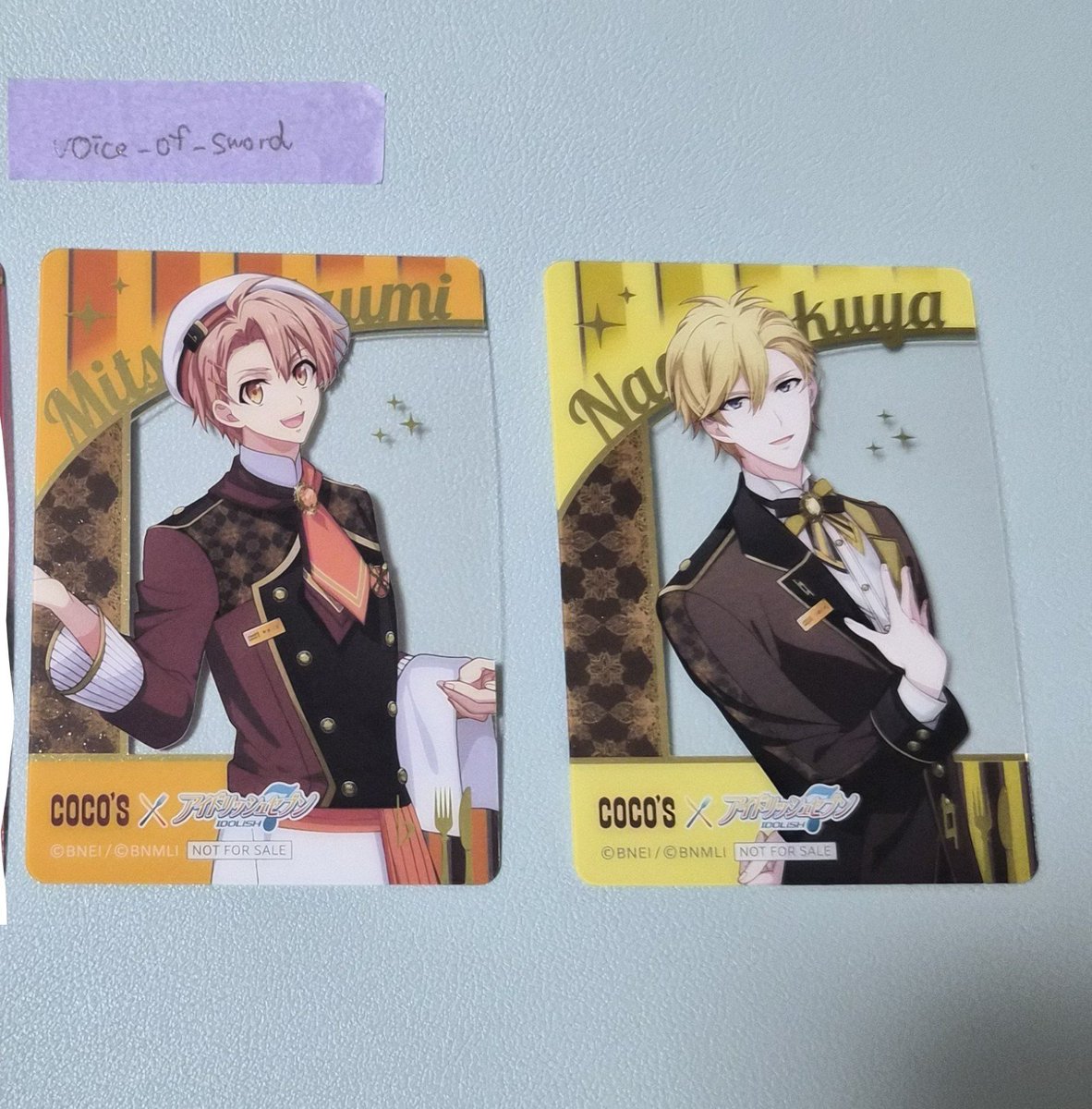 Voice_of_Sword's tweet photo. 【交換・異種交換】アイナナ ココス COCO'Sクリアカード クリカ

譲)第3弾 三月、ナギ
求)ココス　第1弾、第2弾　環、壮五
メタカ、劇場特典、クリアカード環、壮五(画像2枚目)

郵送交換もしくは広島市内手渡し交換希望
まとめての方のみ
検索からもお気軽にお声掛けください https://t.co/1kK8RSGDZ5