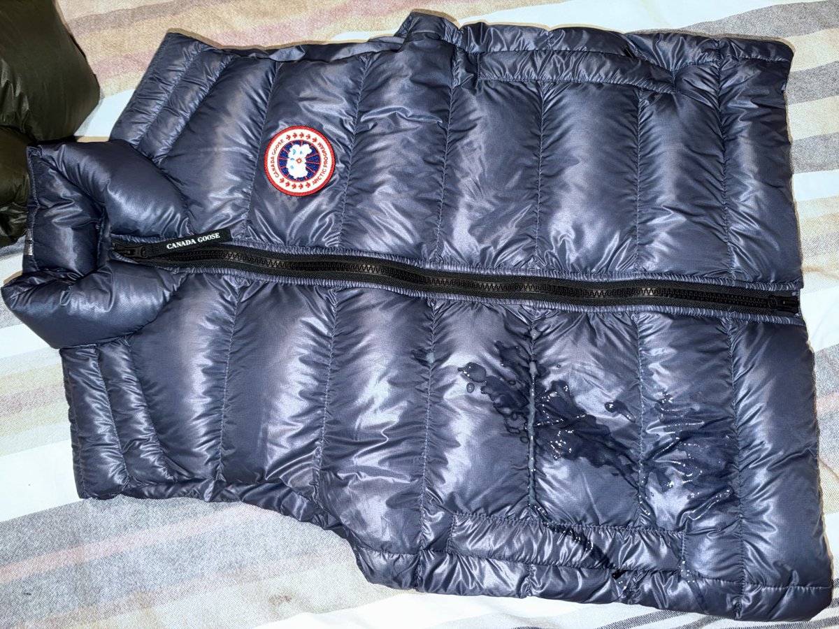 ShinyBballShort's tweet photo. 4-day load was too good to waste. I pulled out my Canada Goose puffer vest, got naked, straddled it, and fucked it good and hard until I exploded all over the front. Who wants to see the cumshot clip? https://t.co/XoyzJzcNjU