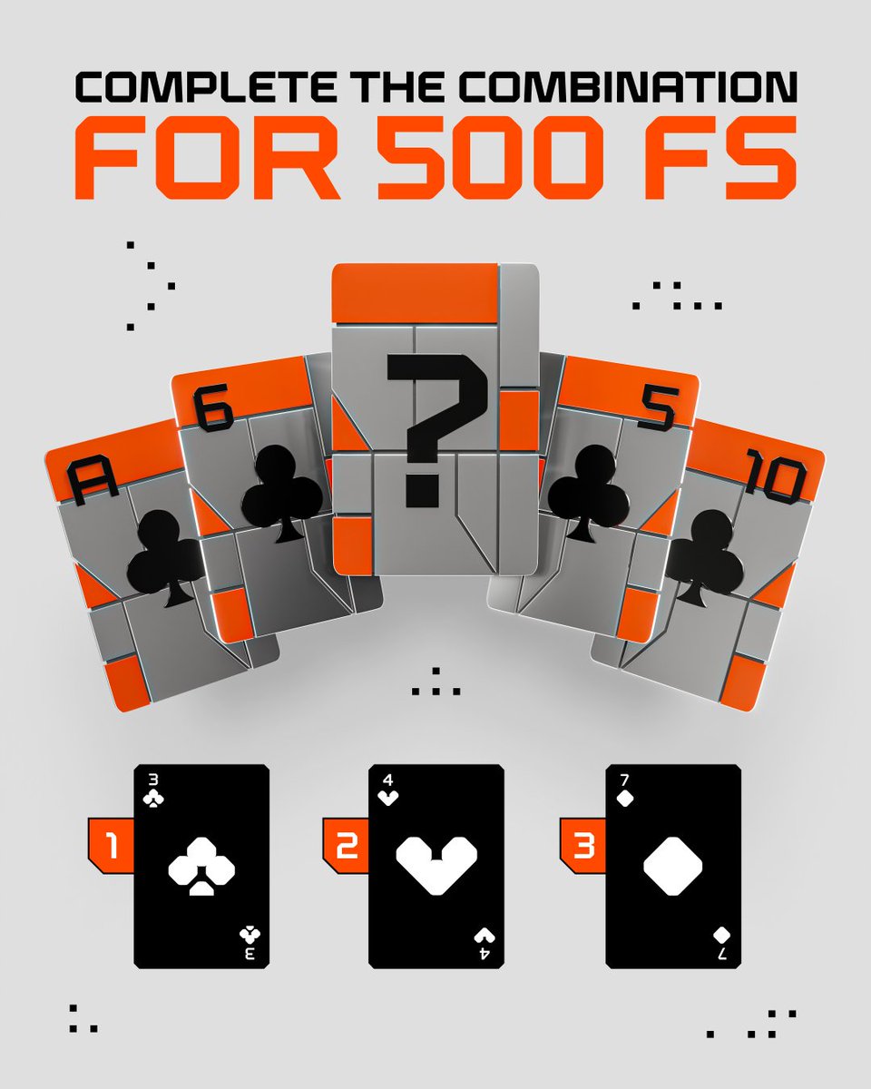 gg_betcasino's tweet photo. GUESS FOR 500 FS ♠️

You’re one card away from a flush 👀 Can you read the board and figure out which card you need?

Your move:
🔸 Like our last three posts
🔸 Comment with the winning card + your ID
🔸 Repost the giveaway

🎁 On 5 October, we'll randomly select 5 winners, each receiving 100 FS.