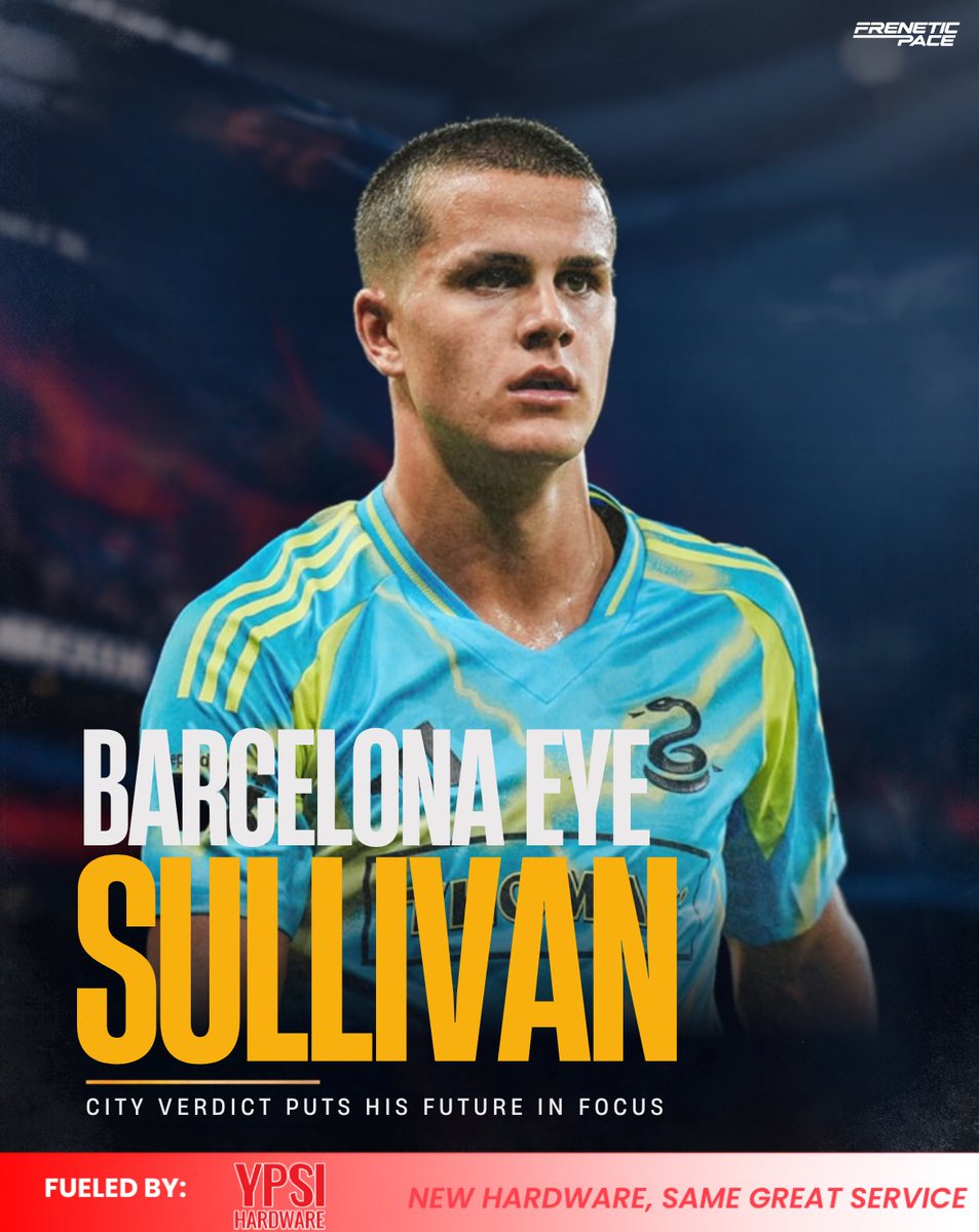 FreneticSoccer's tweet photo. ¿Podría el veredicto del juicio contra el Manchester City cambiar por completo el futuro de C.Sullivan y enviar a la joven promesa estadounidense directamente al Barcelona?

¡Enlace en los comentarios! 👇

#CavanSullivan #ManCity #FCBarcelona #Fichajes #MLS #FreneticPaceSports https://t.co/CIQj6YbGiH