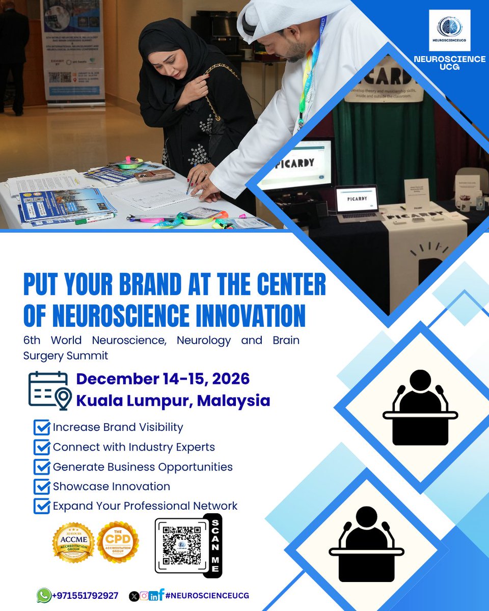 m_resma28240's tweet photo. 6th World Neuroscience, Neurology and Brain Surgery Summit, happening December 14–15, 2026 | Kuala Lumpur, Malaysia.
Early Bird Registration Deadline is To Day Hurry Up Hurry Up
Exhibitor Registration: https://t.co/DxVK3pic5j
#neurosciencesummit #neurology #brainsurgery https://t.co/lFxPeOAdVS