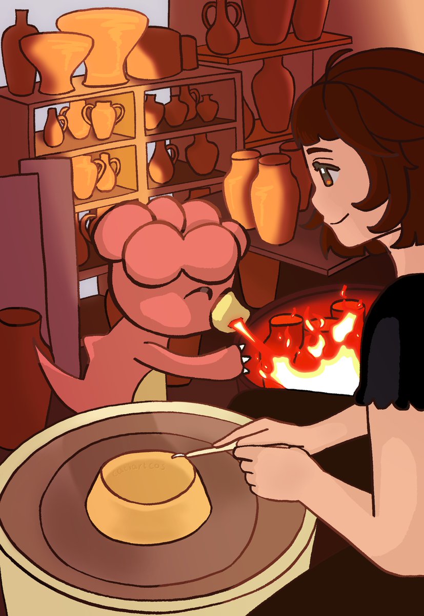 catiartcos's tweet photo. The Potter’s Little Helper 

#digitalart #pokemon #fanart #pokemonfanart #magby #magbypokemon #pokemonnintendo #pokopia #pokopiafanart #pokopiaart #illustration #art #cozystyle #potterylove https://t.co/5sRF4SVnpv