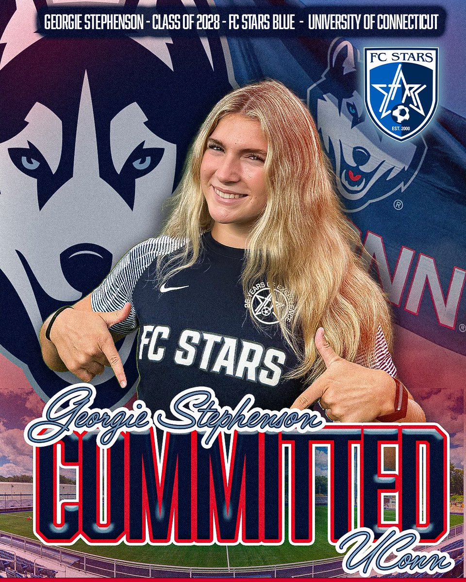 starsofma's tweet photo. COMMITTED✍️
Congratulations to Georgie Stephenson (‘28) on her commitment to play Division 1 soccer at the University of Connecticut!
#ProvenPathway #starsnation https://t.co/Ip3L70rlDN