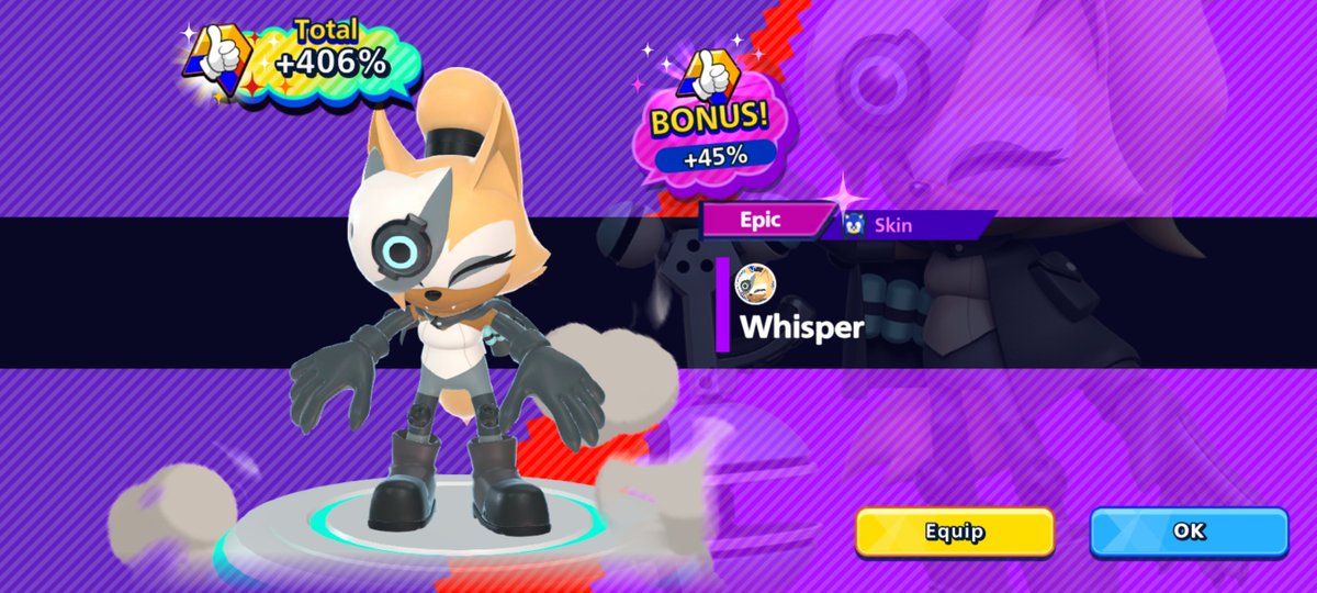 Lunie64's tweet photo. I was able to get Whisper in Sonic Rumble Party thanks to literally having one extra Red Ring LMAO

(Epic F2P gamer moment) https://t.co/PpWWHSgfUm