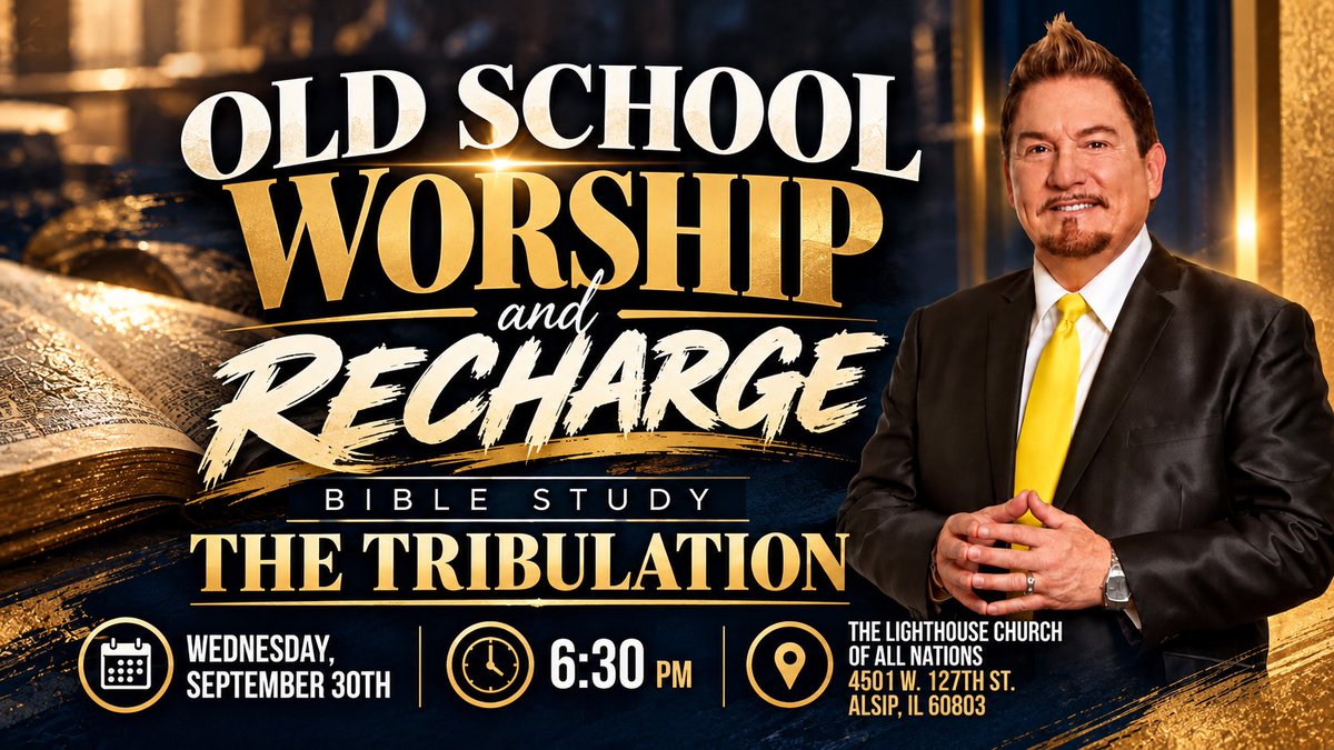 pastorDanWillis's tweet photo. Tonight at The Lighthouse! 🔥

Join us for Old School Worship &amp; RECHARGE Bible Study as we continue our powerful teaching on THE TRIBULATION! 📖

Come ready for worship, the Word, and a night of spiritual RECHARGE! https://t.co/7UzhK1ZIfu