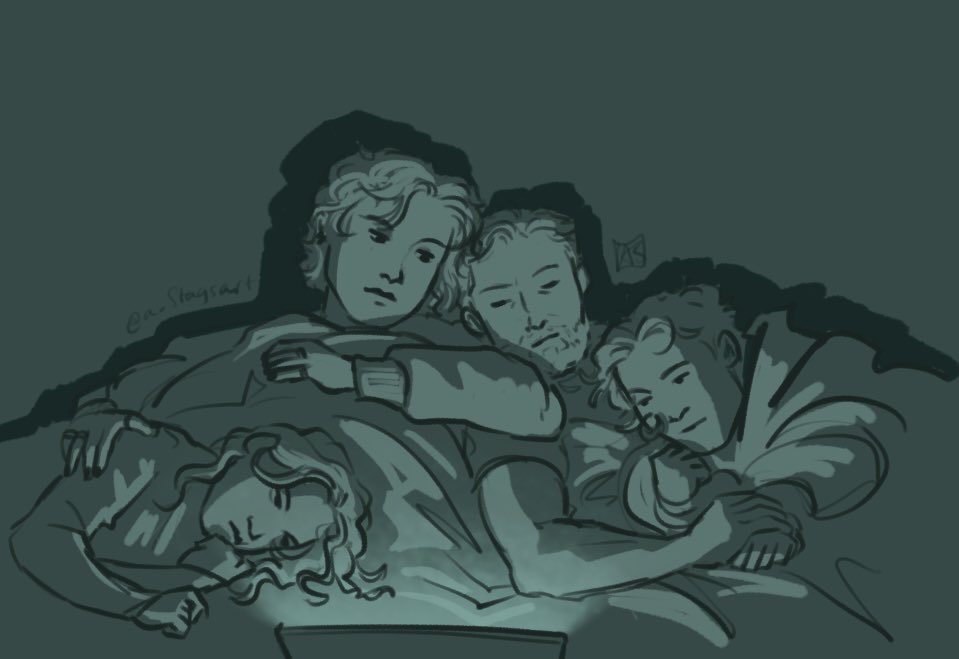 a_stagsart's tweet photo. core 4 movie night bc i crave a cozy movie night in a cuddle pile (feat. voidwalker for those with eyes to see)
…also heyyyy how’ve yall been… https://t.co/QG2w2bpXti