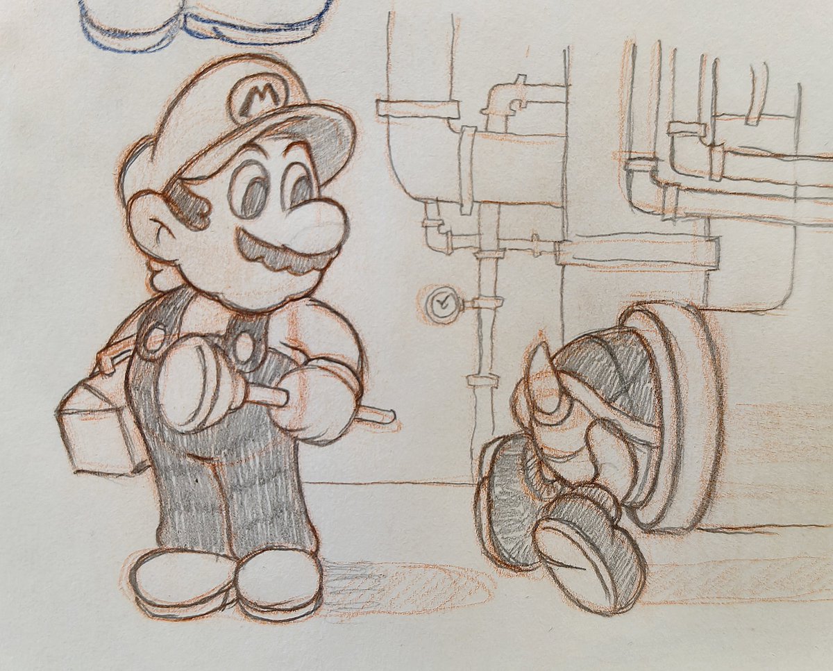 pynchosa's tweet photo. Always found Mario really fun to draw https://t.co/2urynTwcaJ