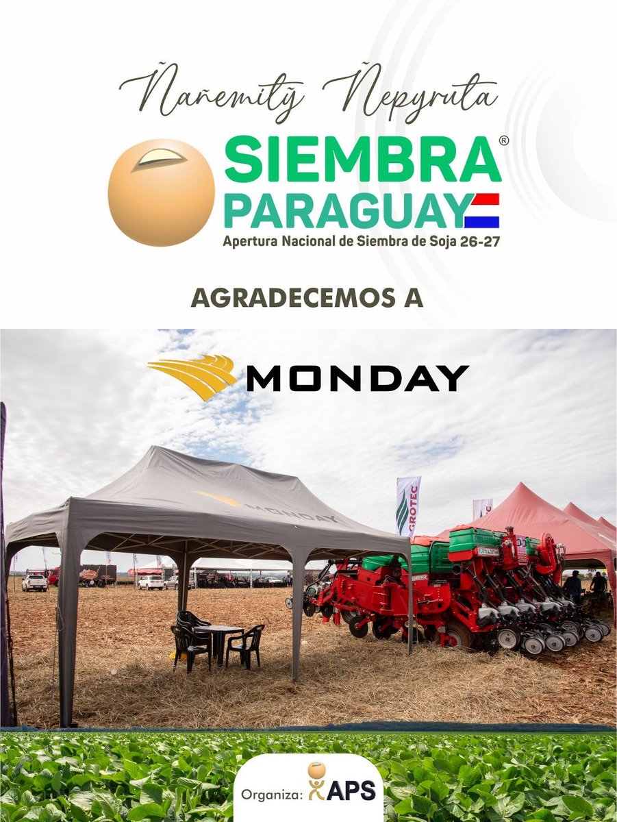 APScentral's tweet photo. Agradecemos el acompañamiento de Monday por haberse sumado una vez con su apoyo y presencia en la IV edición de Siembra Paraguay 🌱🚜👨🏻🌾👩🏻🌾
#UnidosSomosFuertes https://t.co/a3MCtwOZIX