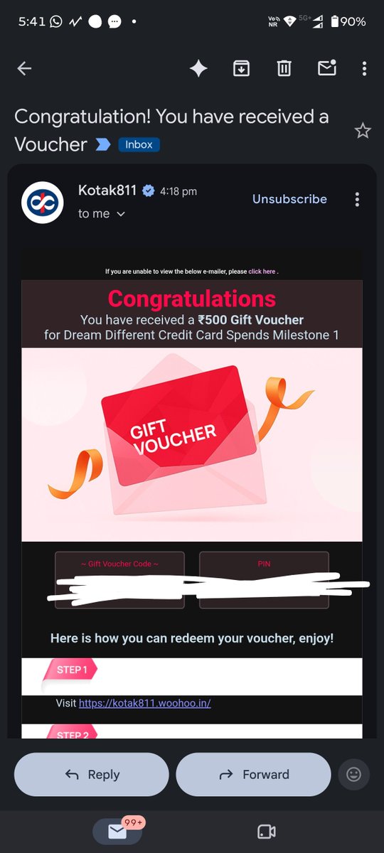iamsg2026's tweet photo. #kotak811 #kotakdreamdifferentcreditcard
#welcome voucher recieved https://t.co/cKO01hA7Mq