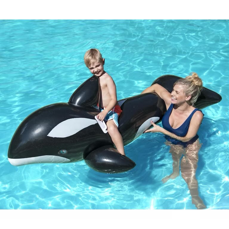emberdothound's tweet photo. i’m a huge pervert abt this, so i need to note. the one pictured here is actually the bestway inflatable orca, not the intex orca. note the distinct white handles and lack of cartoon eyes (left: intex, right: bestway) https://t.co/XjEi74IvN0