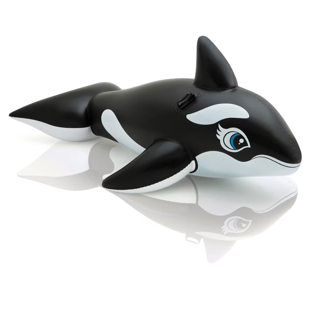 emberdothound's tweet photo. i’m a huge pervert abt this, so i need to note. the one pictured here is actually the bestway inflatable orca, not the intex orca. note the distinct white handles and lack of cartoon eyes (left: intex, right: bestway) https://t.co/XjEi74IvN0