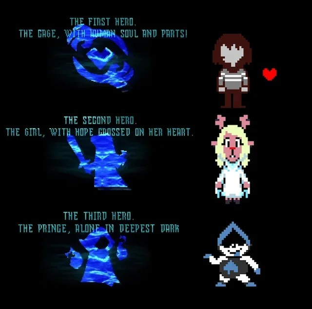 Darko97368936's tweet photo. @hkgrimmspet Lancer sleeps in the "key items" menu and opens kris' cage in queen's mansion in ch2, lancer is the ice key from the mantle game, he's also a prince.

he'll get used up along with noelle and kris. https://t.co/yez4m2qfzW