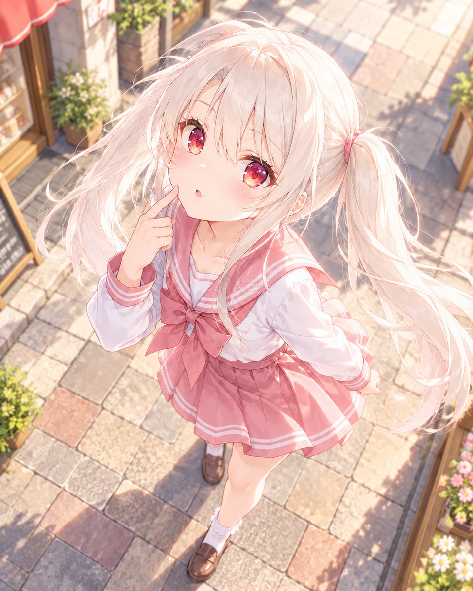 MonakaKomugi's tweet photo. 「ん？ わたしの顔に、何かついてる？
……え、そうじゃないの？ じゃあ、どうして見てるのかな？」
今日も一日、お疲れ様でした🌷
頑張った分、のんびり過ごしてくださいね🍰

#プリズマイリヤ #イリヤ #AIイラスト https://t.co/9hp3enFyCV