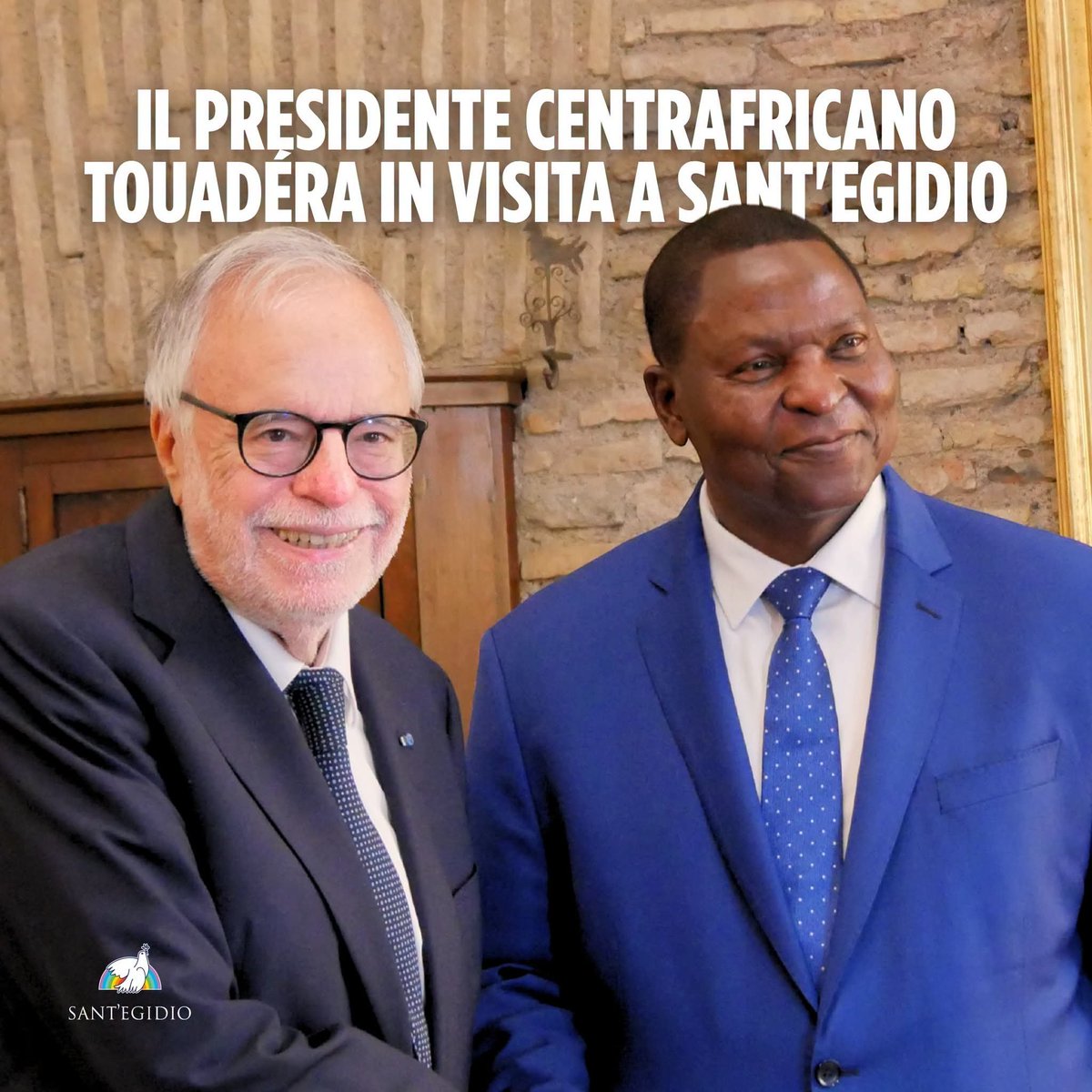 annanapolanogue's tweet photo. Questa mattina il presidente della Repubblica Centrafricana, Faustin-Archange Touadéra ha incontrato il fondatore della Comunità, Andrea Riccardi, e alcuni responsabili impegnati da anni nel processo di pace e riconciliazione del Paese.

📌 https://t.co/hx5R9cELwM https://t.co/0u0tnDPOtb
