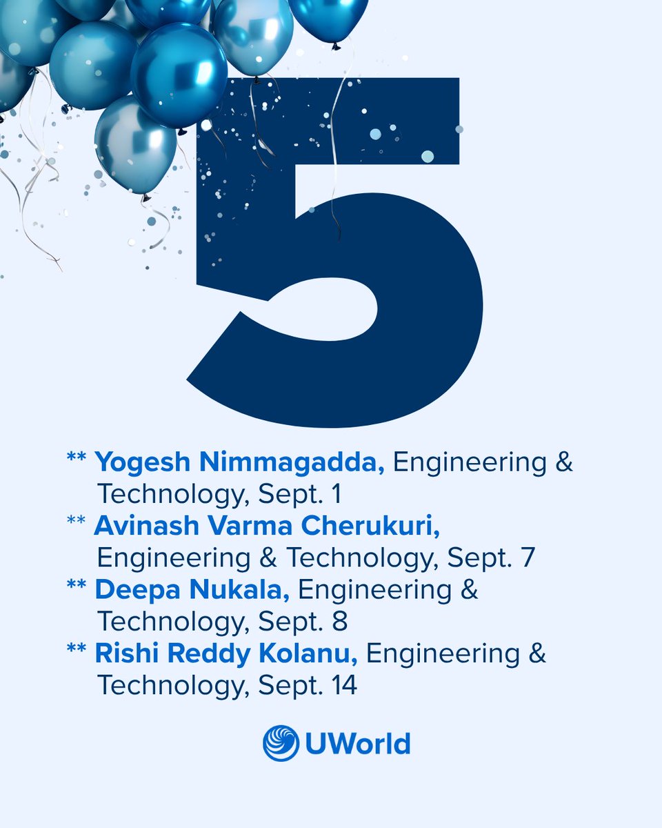 UWorld's tweet photo. Milestones worth celebrating. 🎉

Cheers to our September work anniversary honorees and everything they’ve contributed along the way.

🌎 Learn more about the people and purpose behind UWorld: https://t.co/BBK48YzUW4

#WorkAnniversary #EmployeeRecognition #CompanyCulture https://t.co/34L4zH0jkz