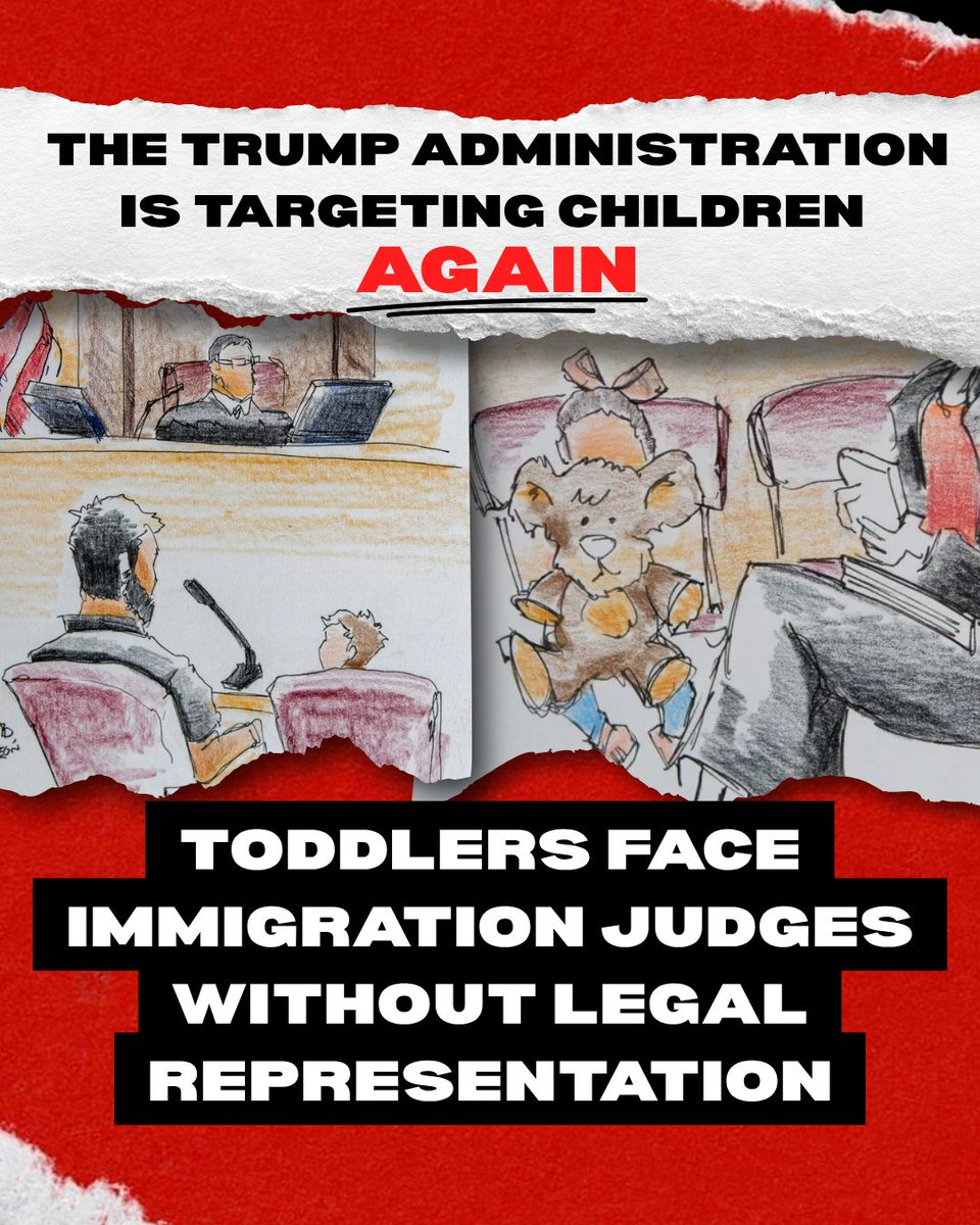 rosadelauro's tweet photo. The Trump Administration is harming children again.

The Office of Refugee Resettlement gutted independent legal services for these children. Without independent lawyers, children will face judges scared and alone. Many of these children fled trauma. The Trump Administration is traumatizing them again.