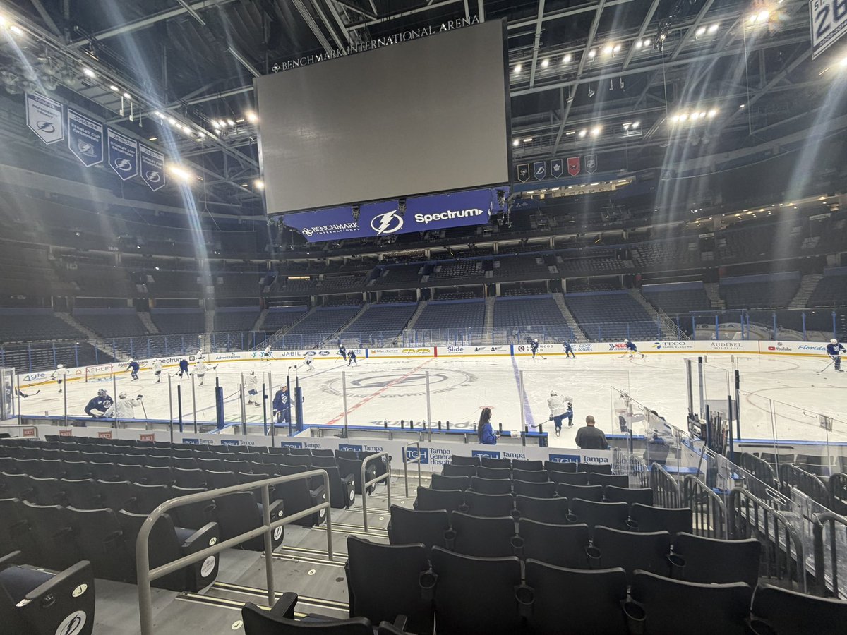 BoltReport_TB's tweet photo. We’re almost there.
The Lightning are all here for morning skate before their season opener tomorrow @ New York.
#TBLightning | #GoBolts https://t.co/WAG8t8zo7y