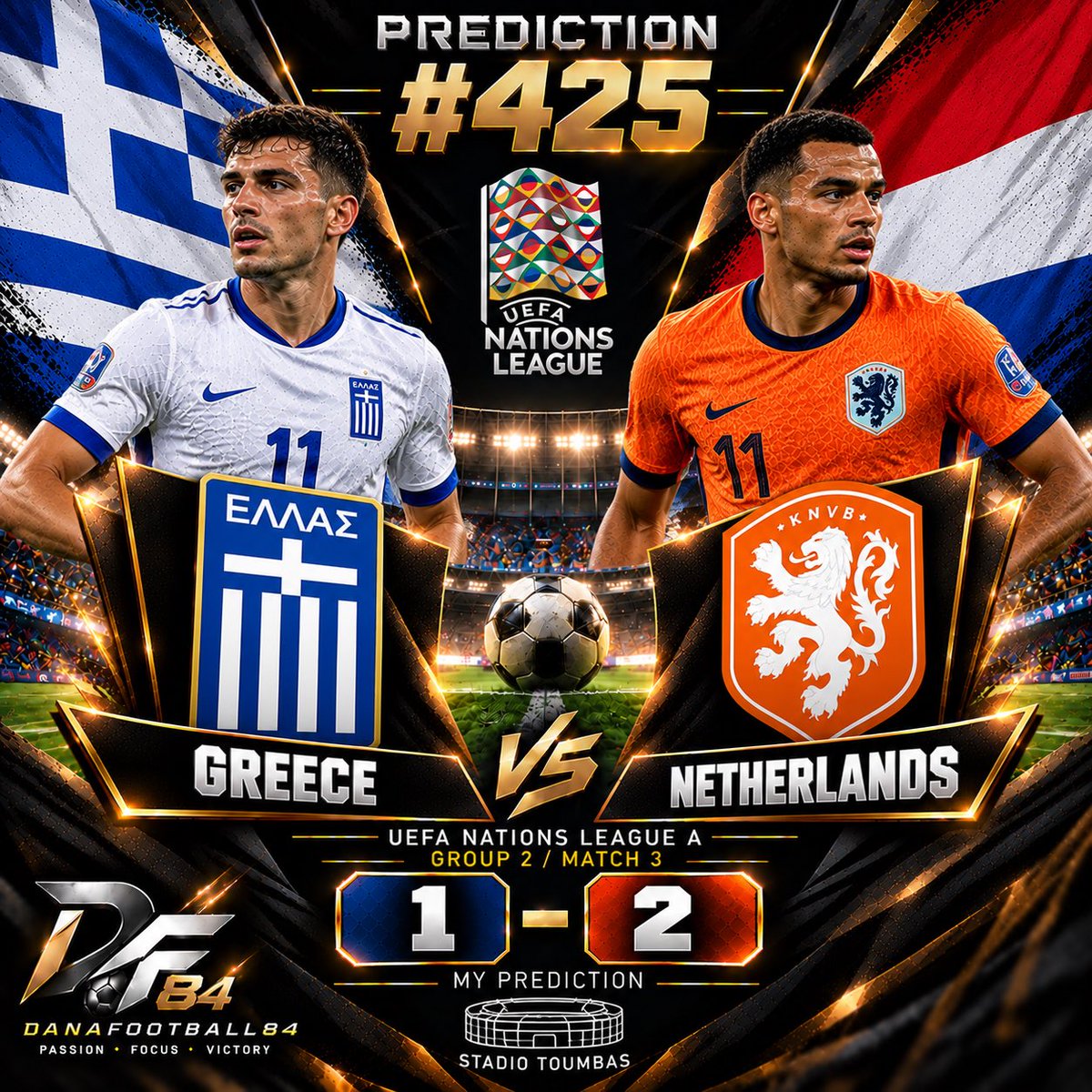 danafootball84's tweet photo. 🔥 PREDICTION #425 🇬🇷🆚🇳🇱

🎯 Greece 1–2 Netherlands
Backing the Oranje to edge it and take all 3 points. 🇳🇱⚡

🏆 Nations League A | Group 2 | MD3
@danafootball84 

#FootballPredictions #Netherlands #NationsLeague https://t.co/Vj4A8T9cyf