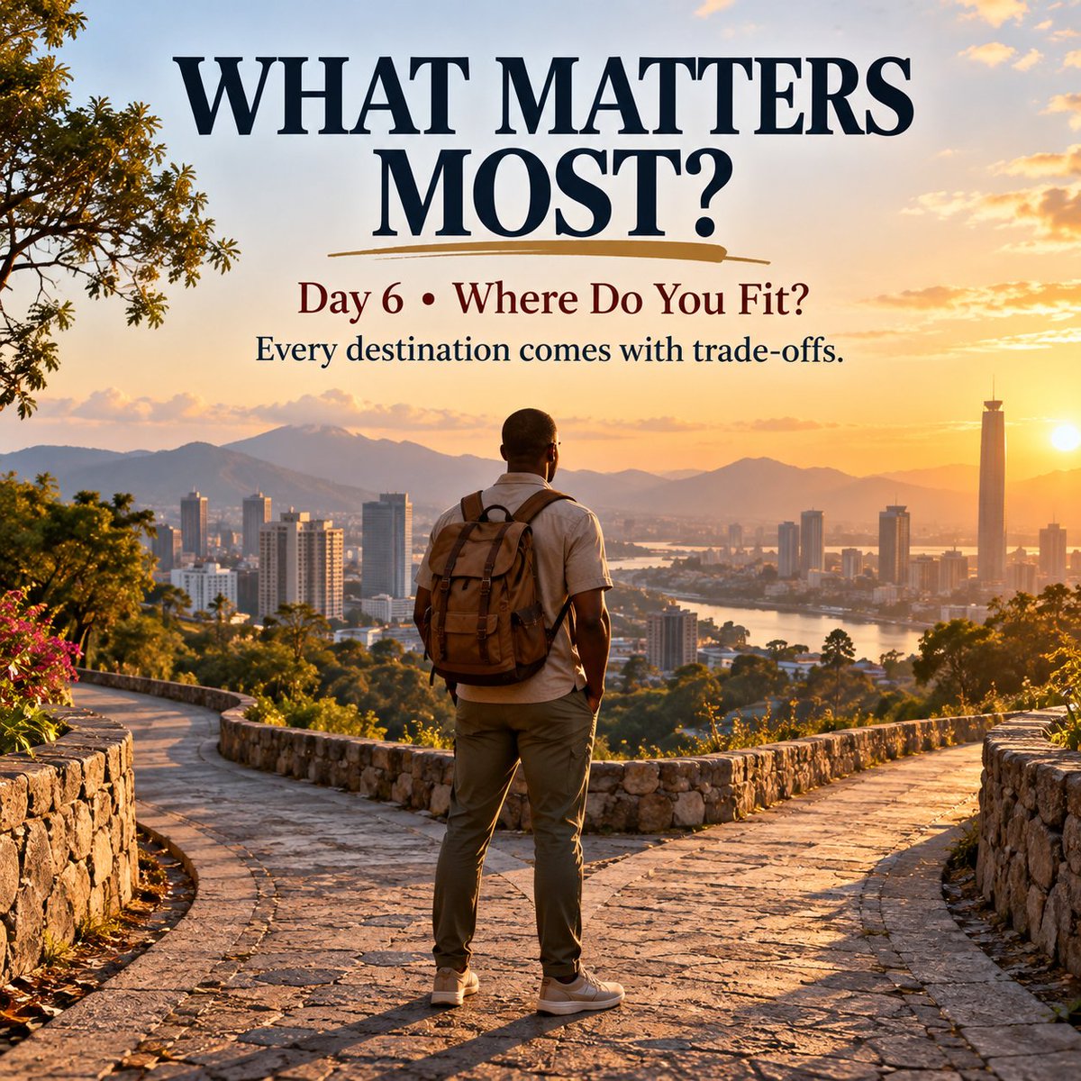 LeapwardApp's tweet photo. Every destination has trade-offs. 🌍

🏠 Space or walkability?
💰 Lower cost or ideal climate?
🌆 Big city or slower pace?

Day 6: What Are You Willing to Trade?

What's the ONE thing you wouldn't compromise on?

#WhereDoYouFit #Leapward https://t.co/XAcc95Ynwh