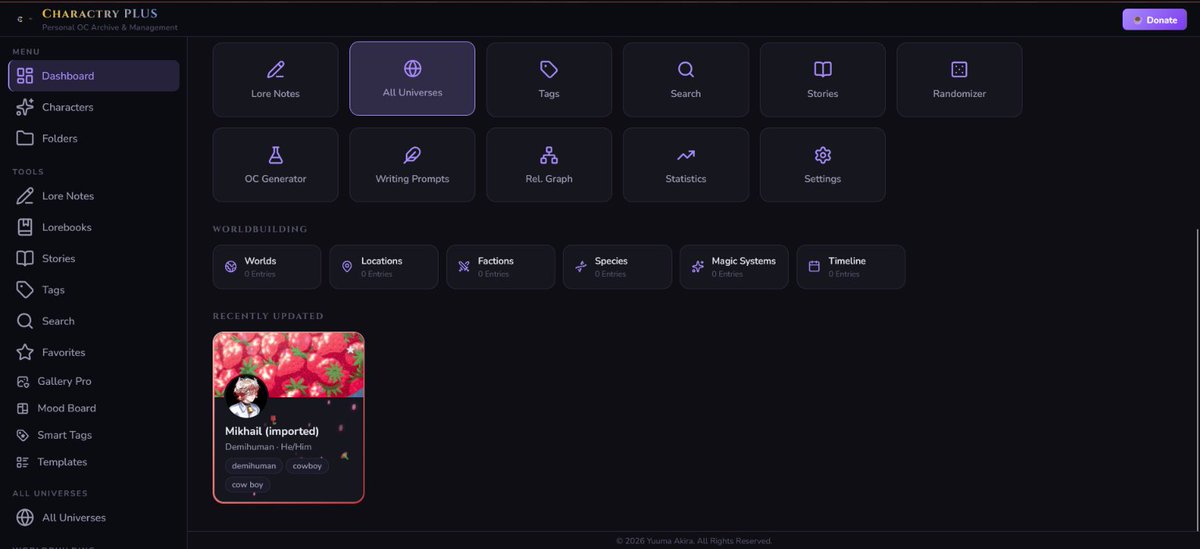 EnjouAkuma's tweet photo. #charactry #oc #originalcharacter #webui #program
Charactry now has a webUI, for those who don't have desktop! The only differences is that for the plugins, you upload/install via .zip or .rar and the AI Studio uses OpenRouter. https://t.co/OY6kxsGyWp