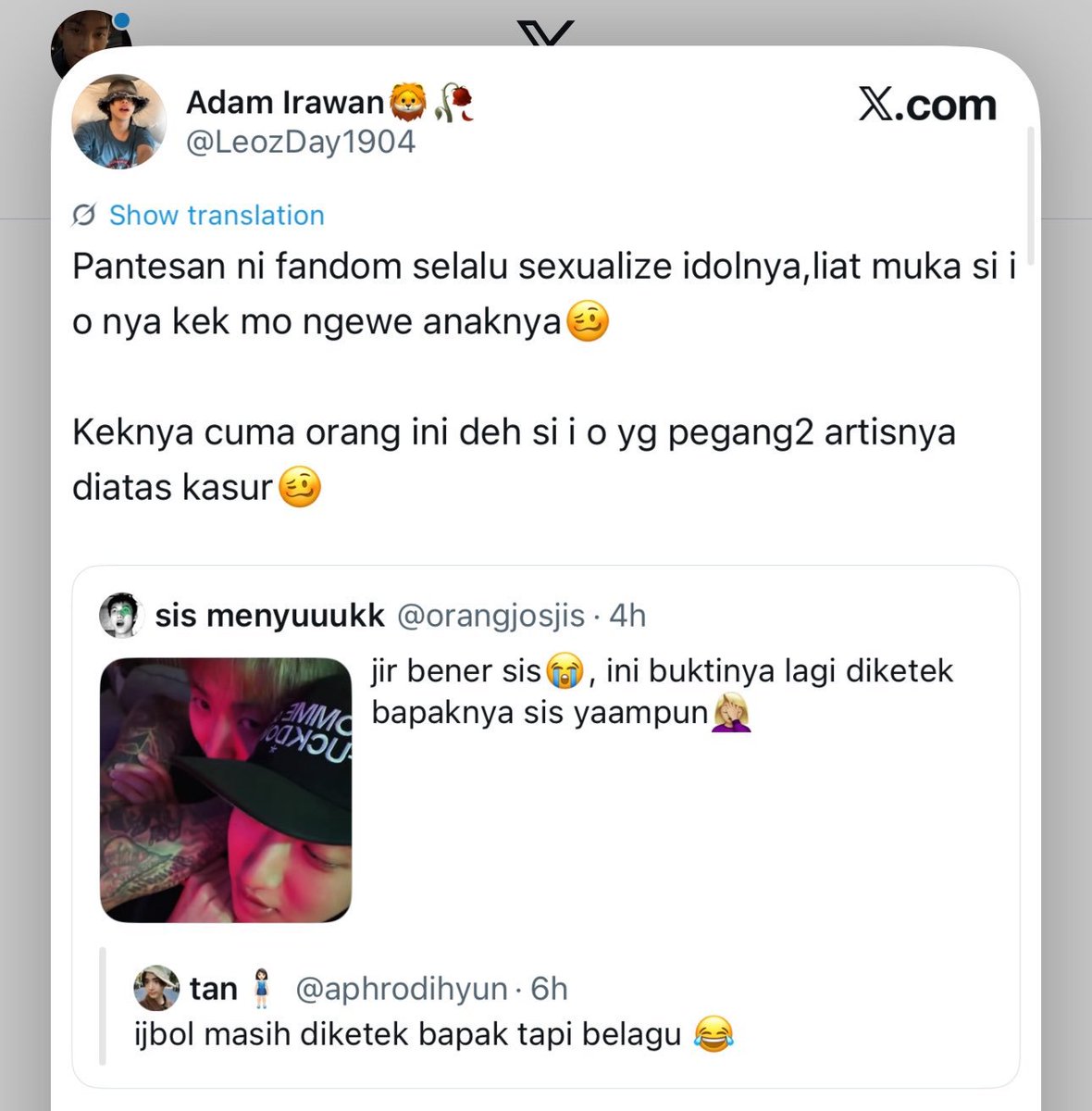 wonleetime's tweet photo. Bukannya harusnya lu malu ya berada di fandom yang gampang ngelecehin orang apalagi ke minor. 😂😂😂 Dasar manusia cabul. https://t.co/ljttkjrLs8