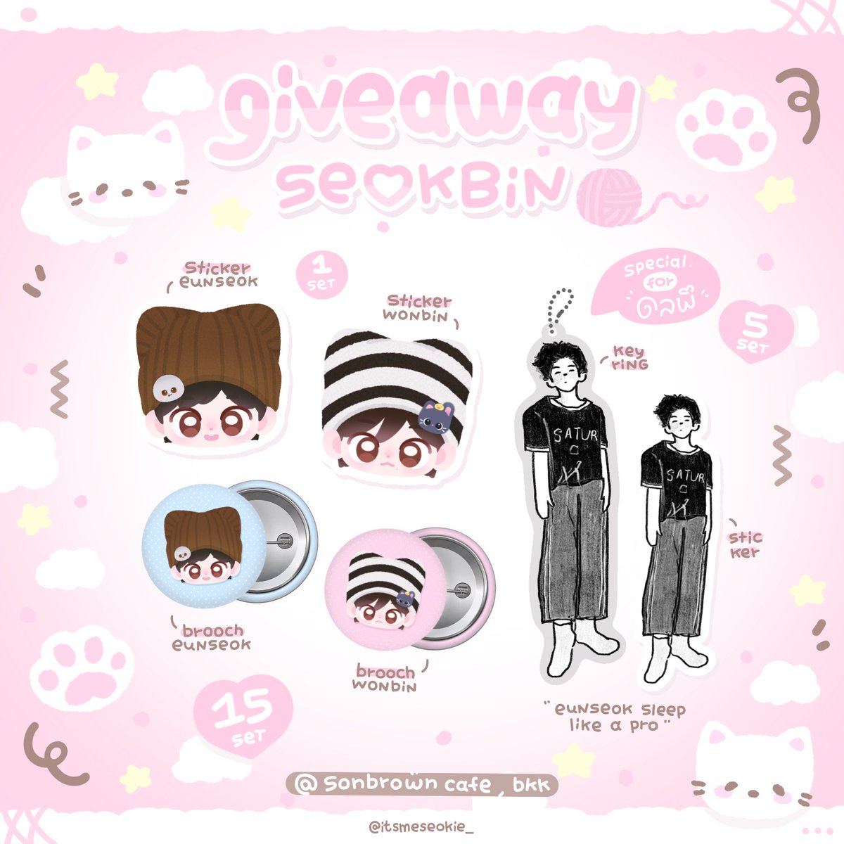 itsmeseokie_'s tweet photo. pls kindly rt 𝜗ৎ

𓈒 ︎ ࣪ ˖  giveaway for @cattrovertSB 

⭑ only 15 set
⭑ special for ดลพึ 5 set

sun 11 oct
@ sonbrown cafe
time : 15.25 pm 

rt &amp; show this tweet 
for exchange pls dm

ㅡmore detail in mention 
#CattrovertSB #3901room https://t.co/KDb0jNDK3G
