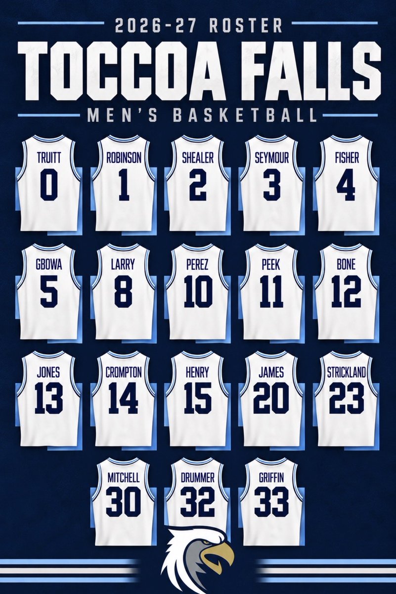 UTFMBB's tweet photo. 🦅 2026-2027 UTF MBB Roster 🦅

28 Days until GAMEDAY 🔥 https://t.co/A0LE39O4q7