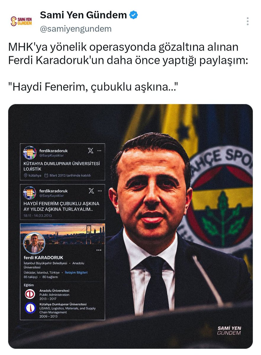 nexygs9's tweet photo. #SONDAKİKA

🚨 TFFHGD İstanbul Şubesi Başkanı Ferdi Karadoruk’a ait GSM hattıyla doğrulanan WhatsApp hesabından çocukların yer aldığı müstehcen video yüklendiği, NCMEC raporuyla tespit edildi. 

[@doganburak29] https://t.co/VHupT3VW0Q