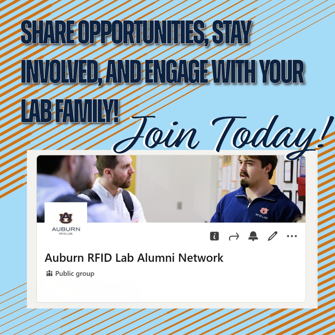 RFIDlab's tweet photo. Looking for a way to connect with former lab members, share updates, and stay in the know with the lab? Join the Alumni LinkedIn Group at the link in our bio today! https://t.co/VCvBqLbonn