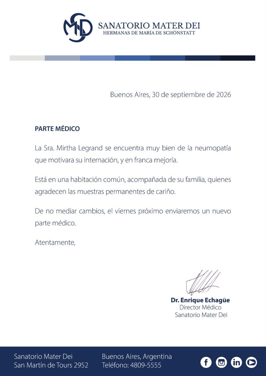 lamesazaarg's tweet photo. Compartimos los avances sobre la salud de @mirthalegrand 💫🙌🏼 https://t.co/WmOmTdYsIE