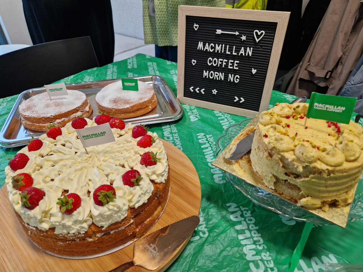 LeonTamcken's tweet photo. Fantastic morning raising money for @macmillancancer for the Macmillan Coffeee Morning 💚💚💚 https://t.co/oKiBZepg84