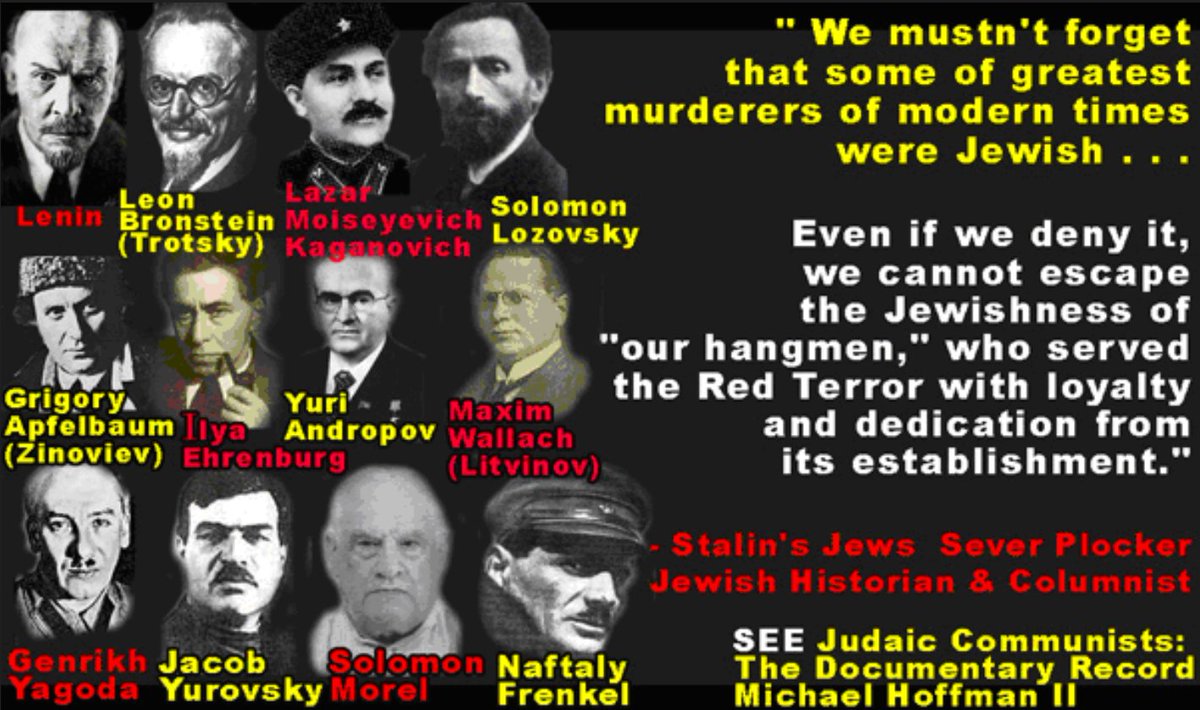 DarkMarkets's tweet photo. "ussr was aethiest"   - EXCEPT   they made it a DEATH PENALTY OFFENSE to be "anti-semitic"!  

trotsky was replaced by kaganovich, who hated Ukrainians for the "pogroms" when he was a child - 

as Stalin's bodyguard, alter ego, right-hand man, and HEAD OVERSEER of the TERROR PURGE LISTS, 
kaganovich  oversaw the murders of AT LEAST 20 MILLIONS Ukrainians, Russians, and other hapless victims during the height of the terror purge years early 1930s   

 Stalin's ENSLAVEMENT of RURAL RUSSIA
https://t.co/Pm9zqfIovo 

(just like the jew bible CLAIMS the jews CONQUERED,  ENSLAVED or EXTRMINATED entire Canaanite cities, towns,  kingdoms and tribes  after they 
allegedly left the EGYPTIAN PEOPLE killed by the thousands from plagues, poison water, famine, vermin, & drowning the  Egyptian army in Red Sea  (etc etc etc))