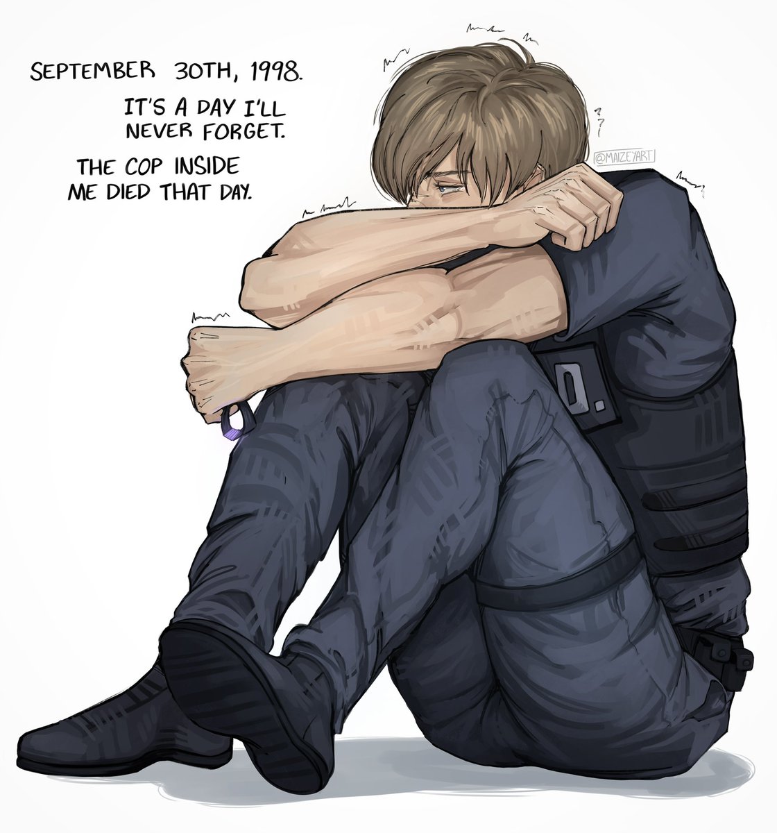 MaizeyArt's tweet photo. happy leon kennedy dying inside day!!! yayyyy https://t.co/FQgTDl1tHM