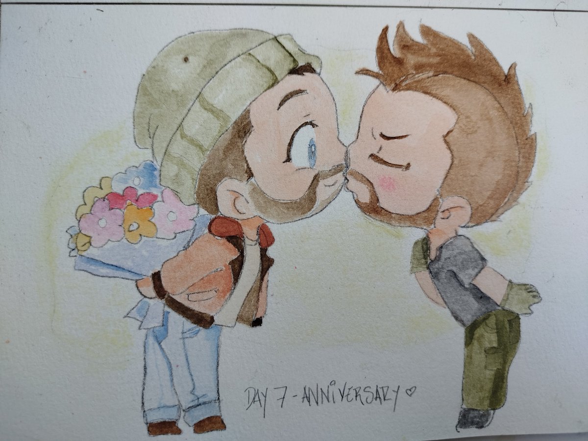 BookieFics's tweet photo. Day Seven ❤️🥰, anniversary. 

#pricesoap #pricesoapweek #soapprice #watercolor https://t.co/p1ezQUgaGU