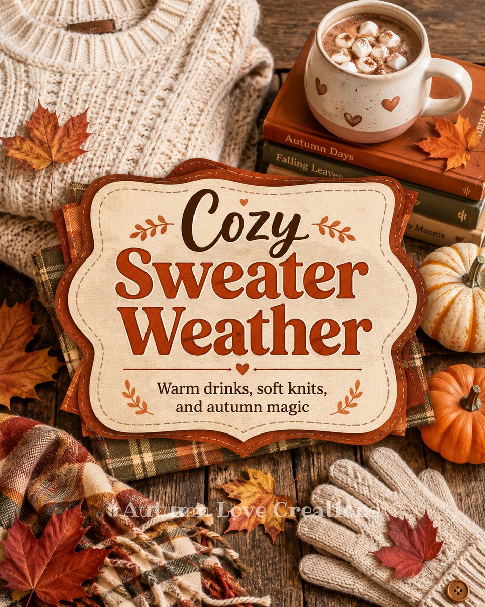 theautumlover's tweet photo. Sweater weather has officially arrived. Warm drinks, soft knits, and autumn magic are calling. π
.
.
#SweaterWeather #CozyAutumn #FallAesthetic #AutumnVibes #CozyFall #PumpkinSeason #AutumnLovers #FallInspiration https://t.co/ATkIzp9Vtk