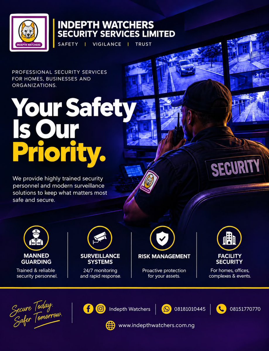 indepthwatchng's tweet photo. Your safety should never be left to chance. https://t.co/ZmkG4RryqB