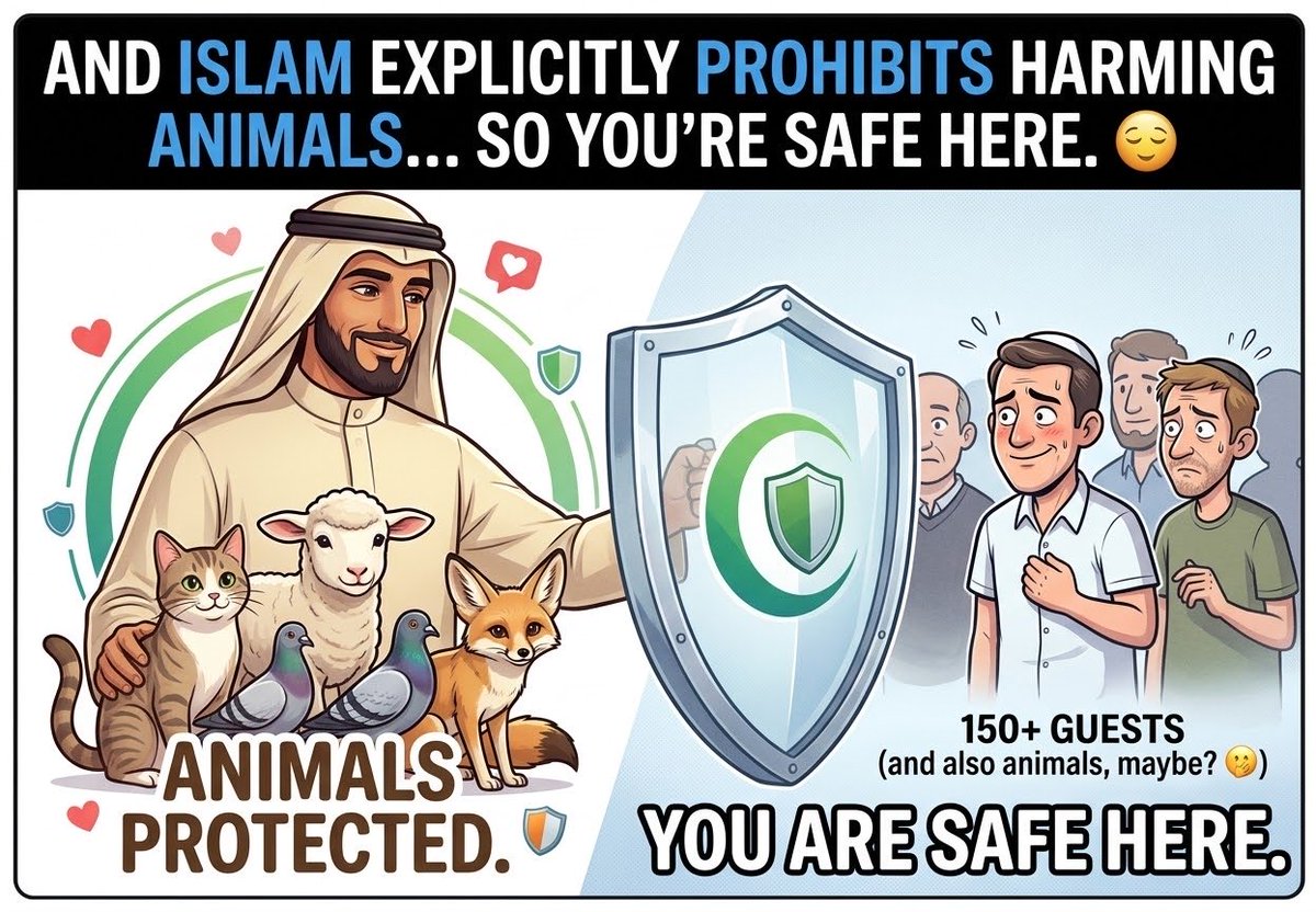 mzeeshanrubani's tweet photo. @Voice_Qa And Islam explicitly prohibits harming animals... so you're safe here. 😌 https://t.co/9zA79Uz7D4