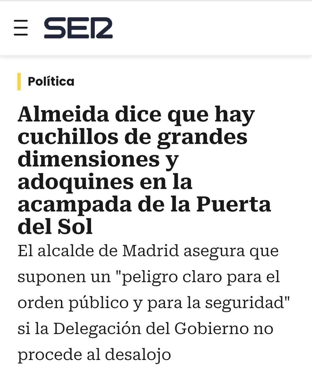 gerardotc's tweet photo. En la Puerta del Sol hay cuchillos grandes, dicen los defensores de los grandes tenedores 🍴 https://t.co/XTfoKdIuon