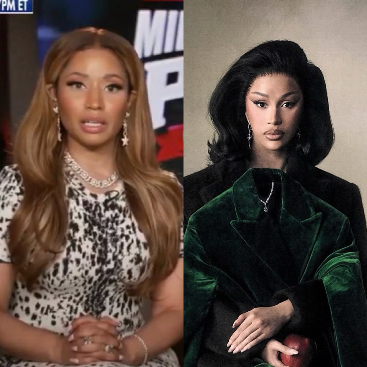 PopFusionHQ's tweet photo. One year ago today, Nicki Minaj picked a fight with Cardi B and ended up losing BADLY in a nasty X feud between the two women.

It’s worth noting that Nicki was online making these tweets on Papa Bear’s birthday. https://t.co/hKNC54RwEH
