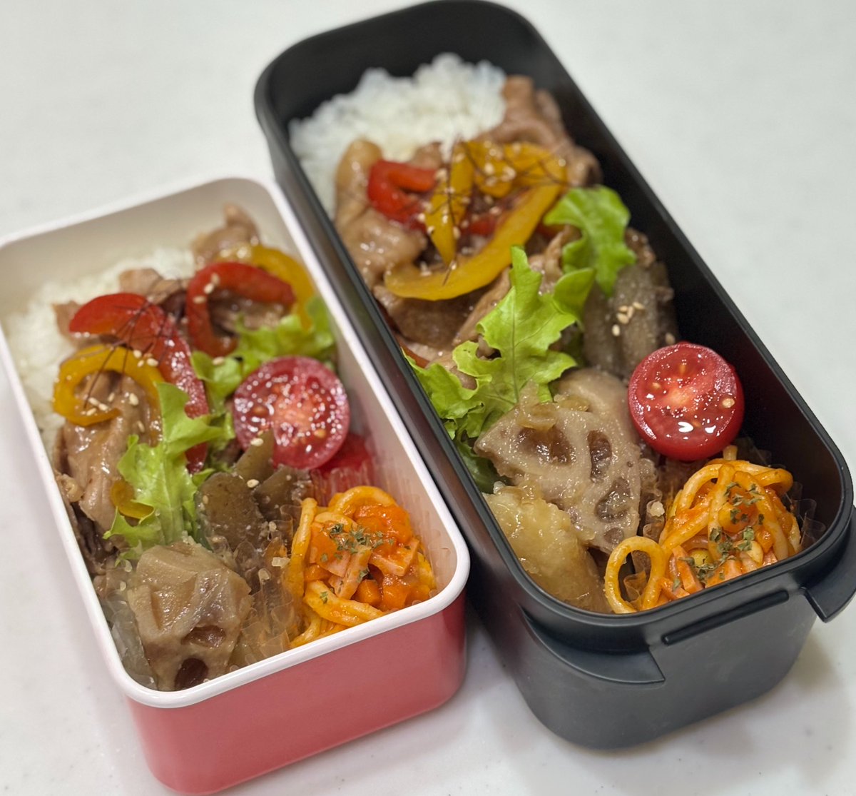 OutputFeri's tweet photo. 今日のお弁当。
高2息子・中2娘の2人。

おっと、UP忘れてた😅

#お弁当
#女子中学生
#男子高校生 https://t.co/uJMpI76t71
