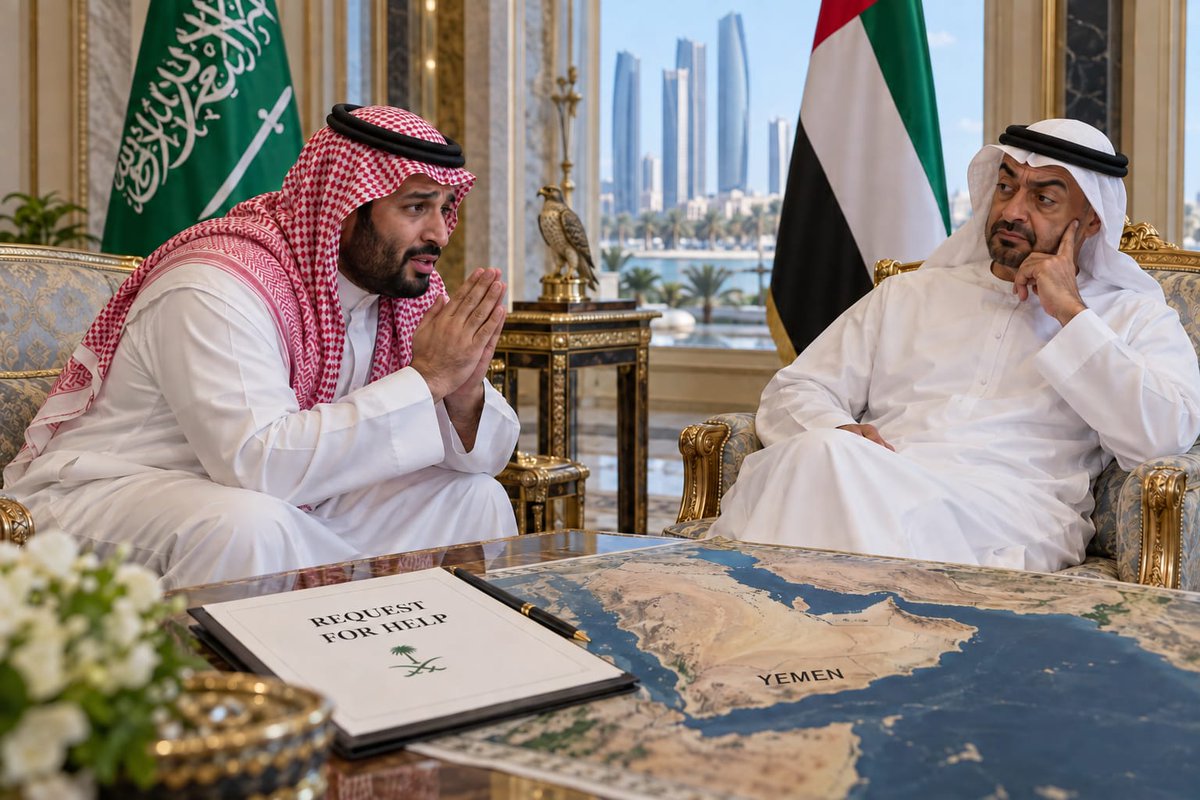UOFsAP's tweet photo. MBS betrayed the trust with MBZ by turning against UAE-backed forces in Yemen.

Renewed Houthi pressure forces MBS to seek reconciliation with Abu Dhabi, leaving him begging for help from the ally he once turned against. https://t.co/6djGiHRKob